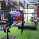 Vishnupriyaa bhimeneni Instagram - It took alot of inner strength to let go of that fear and get to this tiny progress ... room for lot of improvement though .. consistency & determination always the key 🔑 for improvement 💪 @abhinavparkour thaankyou forever grateful.. u keep the lazy monkey 🐒 move n get better 😍🥰💃💃💃