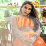 Vishnupriyaa bhimeneni Instagram - Patakha kudi 💥💥 Outfit :@rekhas_couture Designer :@kirthana_sunil 📷 : @teampixel8 #VISHNUPRIYABHIMENENI #diwalilight #bethelight #bethelove #orangeisthenewgold🧡 #kirthanasunil