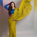 Vishnupriyaa bhimeneni Instagram - Embracing August ♌️💙💙💙💚💚💚 Styling: @greeshma_krishna.k Saree : @swarna_reddys Earrings :@pretty.jewelbox 📷 :@manoj_gangula Makeup:@makeupbysapna_k #vishnupriyabhimeneni #augustmemories☀️✨💞 #rockyaurranikipremkahani #grow💚 #grateful