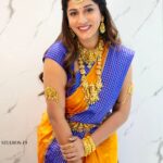 Vishnupriyaa bhimeneni Instagram - Gold wearing gold 😝🥰❤️‍🔥❤️‍🔥❤️‍🔥🧡🧡 Saree :@maramsclothing_official Jwellery: @emmadi_silver_jewellery Styling:@priyareddy_baddigam 📷:@studios19_lsp #vishnupriyaabhimeneni #trending1 #instagood #etv #jwellerycollection #fashion #tollywood #thursday #love