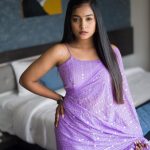 Vishnupriya sainath pathade patil Instagram - How i'm looking ? 💜 saree really suits me. ? #vishaarmy