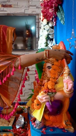 Vishwa Rathod Instagram - Ganpati Bappa…… moriyaaaa🙏🏻🧿

#ganpatibappamorya #ganeshchaturthi #bappa