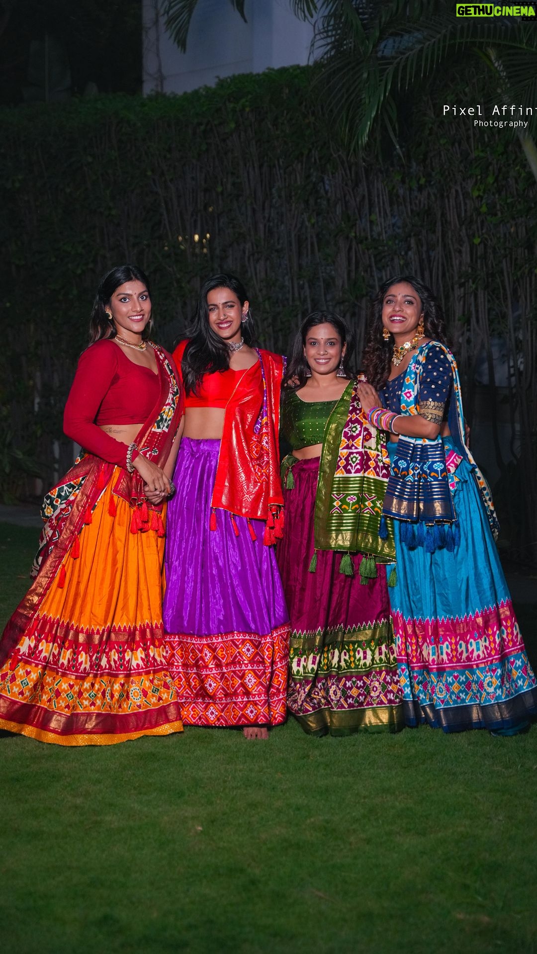 Vithika Sheru Instagram - Bali Babes to Garba Girls!” We are here to last 😎 @ambatibhargavi @mahathalli @niharikakonidela ❤️