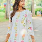 Vithika Sheru Instagram - Loving Myself More 🤍 Hand painted outfit - @flora_by_bunsi Earrings - @houseoftiha