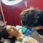 Yaashika Aanand Instagram - #bts from the #tattoo session 🙈🤍 How’s it ? 🧿 👁️ . ✏️ @the_inked_maiden @irezumitattoosindia . . #trendingreels #explorepage #tattooed #viralvideos