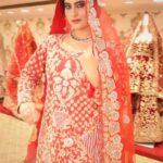 Zeel Joshi Instagram - Red Colour Indo Western Street Top With Lehenga’s Tail ( Nikah Look )Something Diffrent😉 Aldeenar Fashion Pvt Ltd