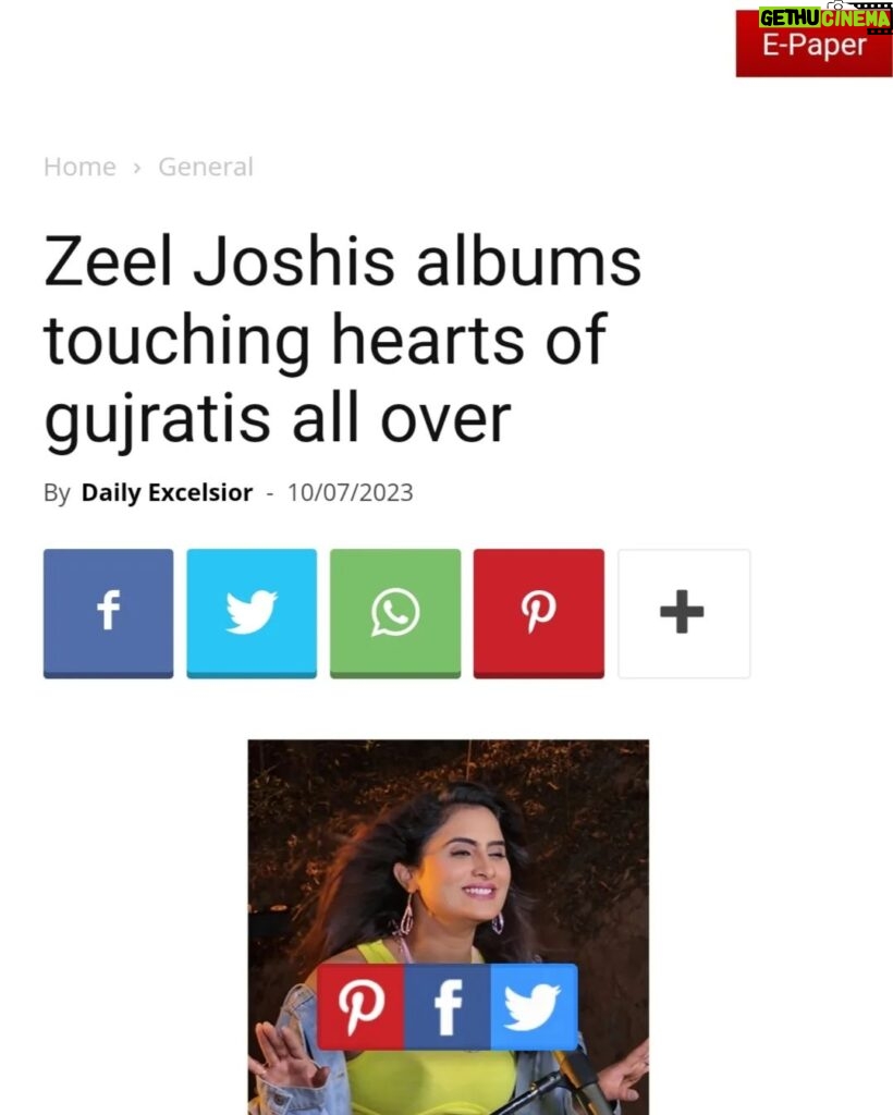 Zeel Joshi Instagram - Thank u @dailyexcelsior #article #dailyexcelsior #news #socialmedia #instagood