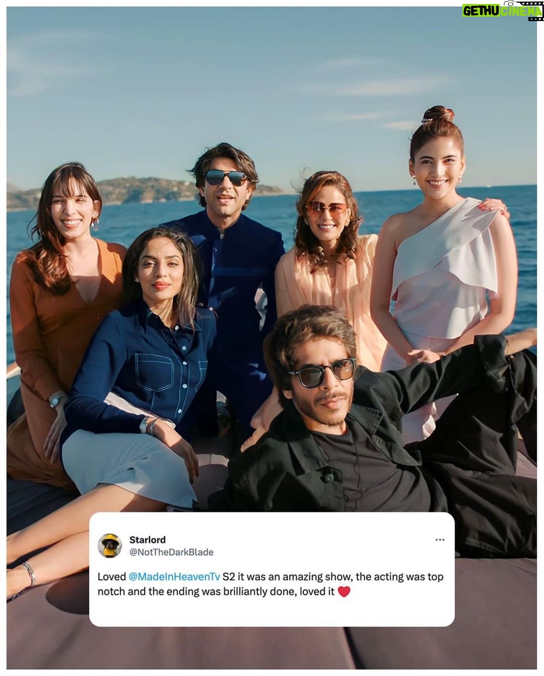 Zoya Akhtar - 16K Likes - Thank you to this amazing cast and Thank you for the love 🙏❤️✨
#MadeInHeavenOnPrime S2, watch now
@primevideoin @madeinheaventv @sobhitad @arjun__mathur @jimsarbhforreal @kalkikanmani @shashank.arora @raghuvanshishivani @monajsingh @vijayraazofficial @trintrin @ishwaksingh @zoieakhtar @reemakagti1 @nityamehra19 @alankrita601 @neeraj.ghaywan @ritesh_sid @faroutakhtar @kassimjagmagia @angaddevsingh_ @vishalrr @excelmovies @tigerbabyofficial