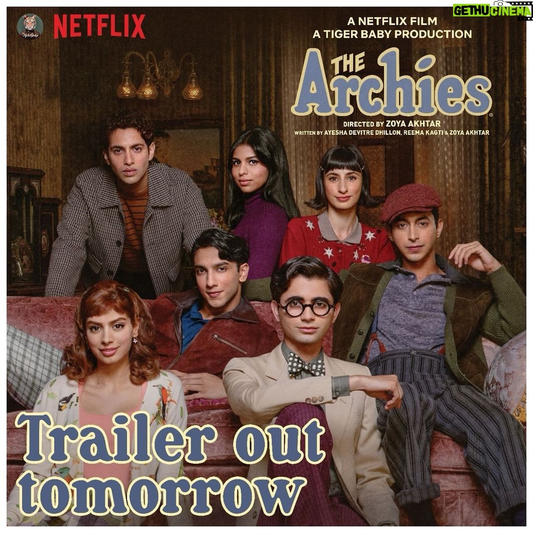 Zoya Akhtar Instagram - Ready to groove, move and raise the roof 💃 The Archies TRAILER drops TOMORROW 💋 @reemakagti1 @tigerbabyofficial @ArchieComics @graphicindia @netflix_in @dotandthesyllables #AgastyaNanda @khushi05k @mihirahuja_ @suhanakhan2 @vedangraina @yuvrajmenda @ankurtewari @shankar.mahadevan @ehsaan @loymendonsaofficial #JavedAkhtar @tejas1989 @angaddevsingh1 @kartikshah14 @ganeshhhegde @netflixgolden @netflix #TheArchies #TheArchiesOnNetflix