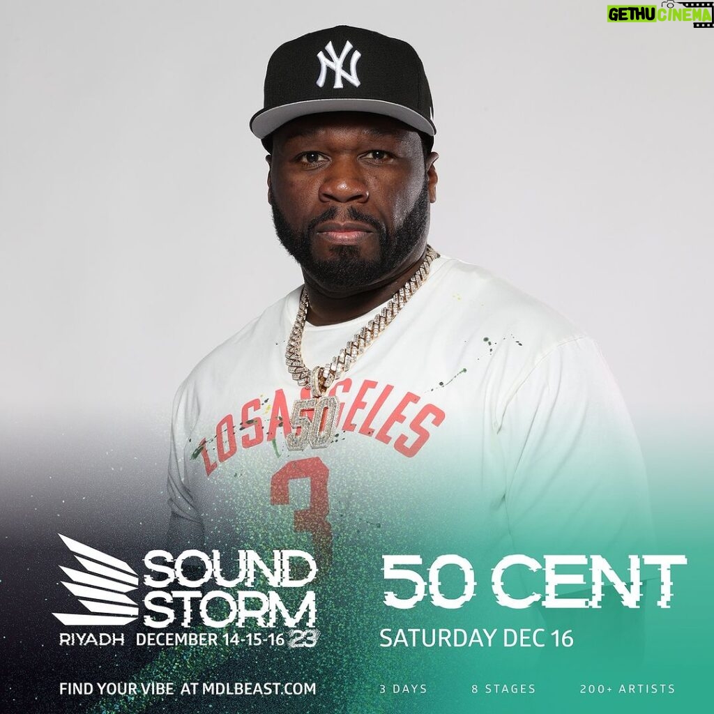 50 Cent Instagram - RIYADH – I’ll be at @mdlbeast.soundstorm on December 16! You don’t wanna miss this 🔥🔥 @thefinallaptour Riyadh, Saudi Arabia