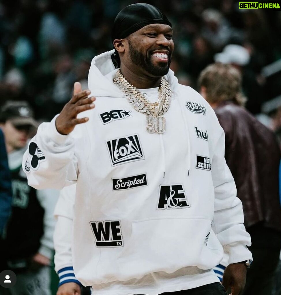 50 Cent Instagram - I had so much fun at the Boston/Rockets game man. I told @icecube I want to bring the big 3 to Shreveport, all roads lead to Shreveport it’s a go! 🎥@bransoncognac @lecheminduroi Boston, Massachusetts