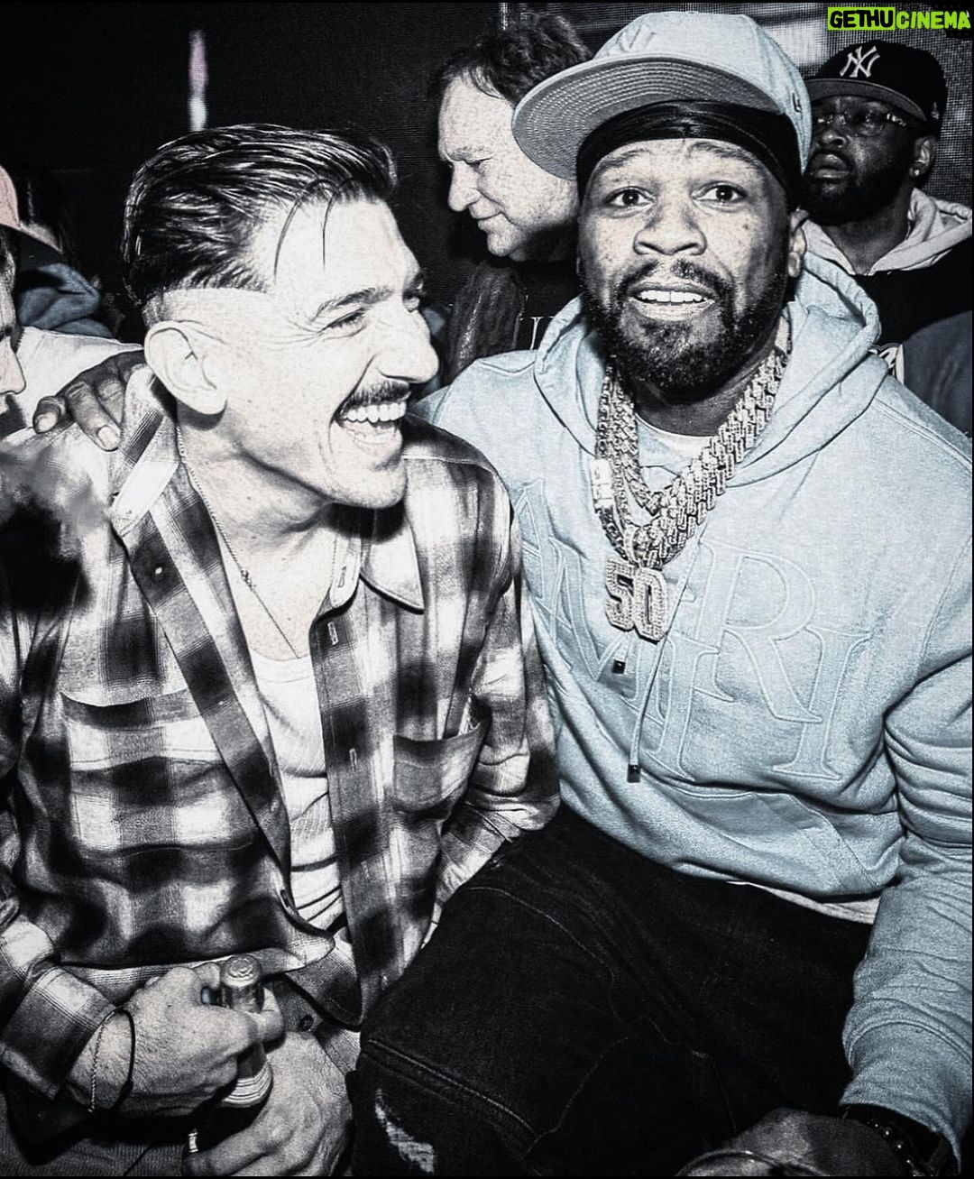 50 Cent Instagram - Ran into my man @andrewschulz out in Boston killing shit ! @bransoncognac @lecheminduroi