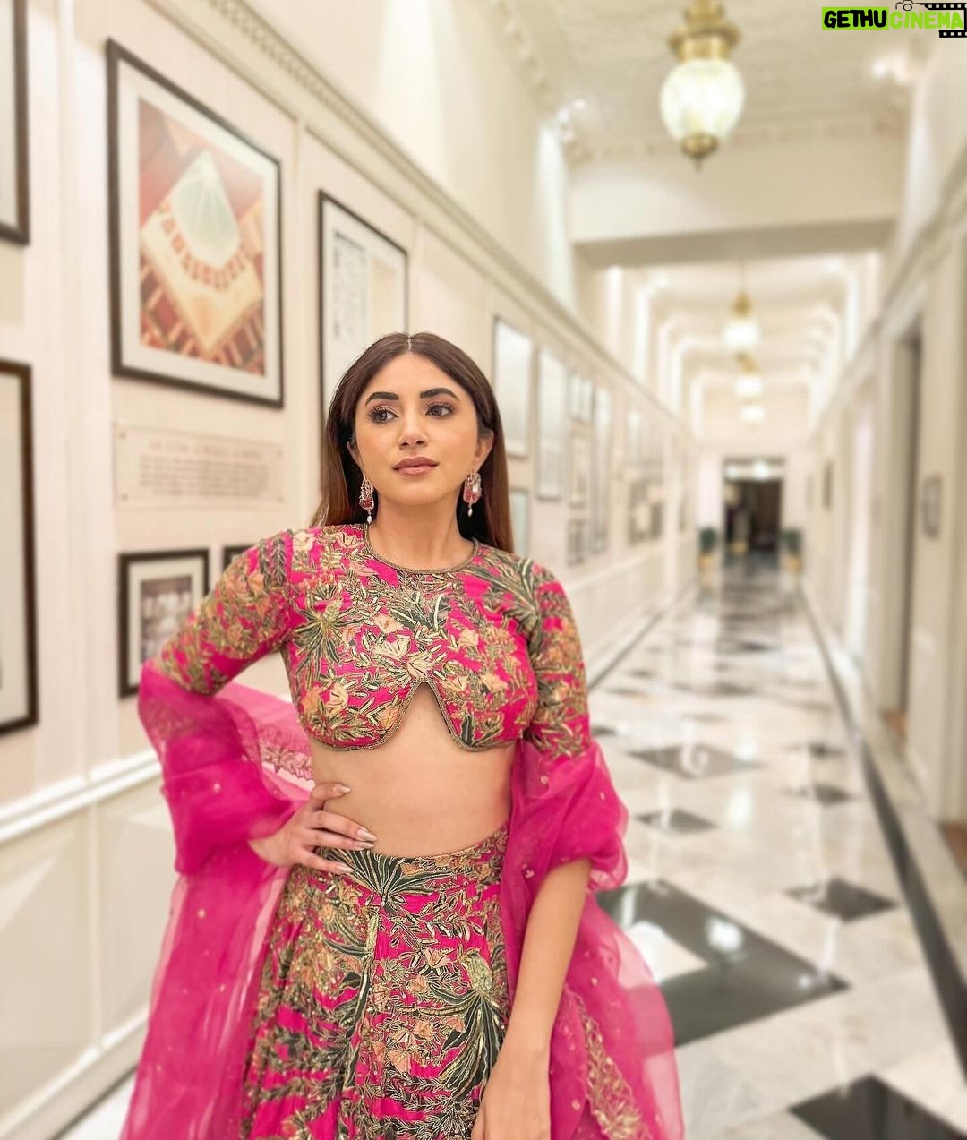 Aashna Shroff Instagram - I don’t think I’ve got so many questions about a lehenga ever! I’m wearing @printsbyradhika with the prettiest @outhousejewellery earrings 🩷