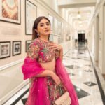 Aashna Shroff Instagram - I don’t think I’ve got so many questions about a lehenga ever! I’m wearing @printsbyradhika with the prettiest @outhousejewellery earrings 🩷