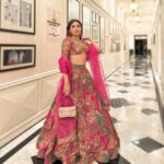 Aashna Shroff Instagram - I don’t think I’ve got so many questions about a lehenga ever! I’m wearing @printsbyradhika with the prettiest @outhousejewellery earrings 🩷