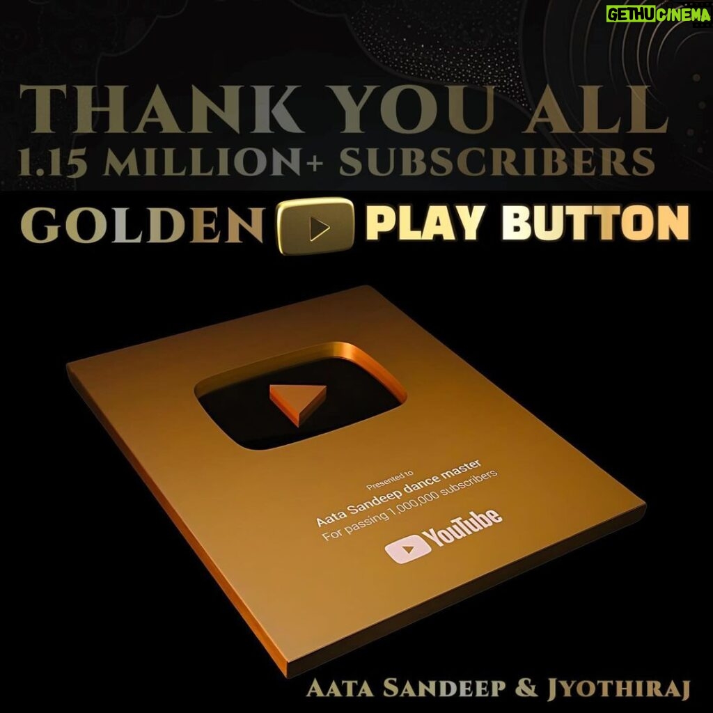 Aata Sandeep Instagram - Thank you we are now 1.15M+ Family on @youtubeindia 💕Thank you all for ur love & support. #YoutubeIndia #AataSandeepDanceMaster #JyothiRaj #BiggBossTelugu #DanceVideos #JyothiSandeep