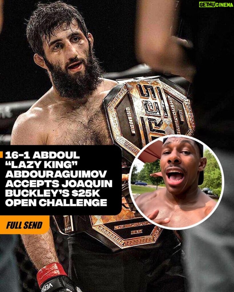 Abdoul Abdouraguimov Instagram - Buckley vs Lazy King 🤝. A little background, Abdouraguimov is a double champ in Ares FC at 70 and 85 and had just signed with the UFC. FOLLOW @fullsend_mma #mmaworld #ufcnews #danawhite