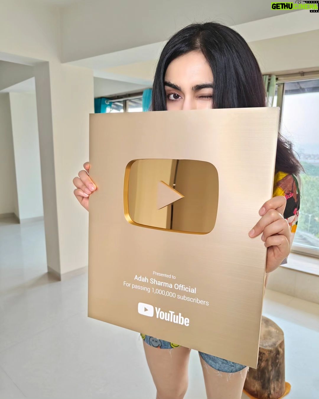 Adah Sharma Instagram - I'm a Millionaire on @youtube thanks to all of you ! Will put all exclusive stuff there so Subscribe those who haven't Adah Sharma Official š«(kyunki sirf Adah Sharma naam kissi aur ne chori Kiya tha toh official lagaa Diya)