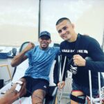 Adam Borics Instagram - 🇺🇸 Road to recovery. It was my pleasure to meet with @edsonbarbozajr . The first therapy went well. 🙏 Thank you for the all messages. 🇭🇺 Út a felépülésig. Ma megvolt az első terápiám, minden rendben ment. Őszinte leszek, nem gondoltam, hogy ennyire fájdalmas lesz az eleje, de mindent beleadok, teljes profizmussal állok ehhez a feladathoz is. Volt szerencsém az egyik kedvenc harcosommal is találkozni, aki ugyanezen megy keresztül mint most én. A sztorinak még nincs vége! 🇭🇺❤️🏹