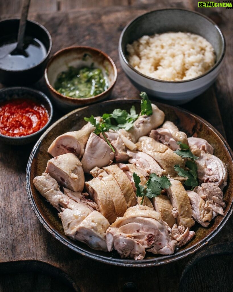 Adam Liaw Instagram - Tonight’s dinner. Hainanese chicken rice. Made for my sister who is visiting. I get asked a lot where makes the best chicken rice in [insert city here] but to be honest I wouldn’t have a clue. It’s probably the dish I’ve eaten most in my life - probably thousands of times since I was a kid - but I’d say less than a dozen times out at a restaurant/hawker centre. To me this is always homemade food.