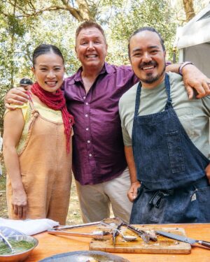 Adam Liaw Instagram - Tonight on #AdamandPoh’s Great Australian Bites @pohlingyeow and I are heading back in time (and to @visitgippsland) to explore the history of Aussie home cooking, making the ultimate lamb roast, dropping in to @hogget_kitchen, and catching up with the unstoppable @petereverettau at the Meeniyan Garlic Festival for a very special, live encore performance of Ready, Steady, Cook! (starring Poh and me)! 

Starts in 15 mins!

@meeniyangarlicfestival
#VisitVictoria 
#stayclosegofurther
