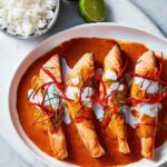 Adam Liaw Instagram – I wrote 7 Days of Dinner because the hardest thing about cooking dinner is deciding what to have. The book is separated into a chapter for each day of the week, from Meat-Free Mondays, through fast after-work midweek Wok Wednesdays and Thursday Night Pastas, to Saturday Stews when you can get something on the stove a little earlier in the day. 

I’m just trying to help you plan your week, so you could be having:

Monday – Zucchini fritters
Tuesday – Scotch fillet tacos
Wednesday – Curried fried rice
Thursday – Pea and ham pasta
Friday – Choo chee salmon (super quick)
Saturday – Sausage and capsicum casserole
Sunday – Roast pork belly with red cabbage and applesauce

It would make a great Christmas present, just saying… 😉 (Link in my profile)