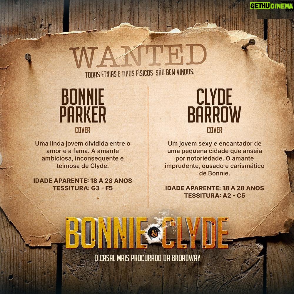 Adriana Del Claro Instagram - Ta chegando!!! Coração cheio de alegria e gratidão!! 🧨AUDIÇÕES ABERTAS!🧨 O espetáculo Bonnie e Clyde seleciona atores e atrizes de todas as etnias e tipos físicos para audicionarem para o espetáculo, que acontecerá no @033Rooftop em 2023. 🧨Os candidatos devem enviar email para audicao@delclaroproducoes.com.br até o dia 30/11 com os seguintes materiais: currículo, uma foto de rosto, uma foto de corpo inteiro, um vídeo cantando uma música que mostre o melhor da sua voz e extensão. Desejável, mas não obrigatório: um vídeo interpretando um monólogo). 🧨Boa sorte! 🔥🧨❤️🔥 #bonnieeclyde #broadway #musicaltheatre #delclaroproducoes #hproducoesculturais #033rooftop #teatroemSP #rooftopemSP #teatromusical #bonnieandclyde #audicoes 033 Rooftop