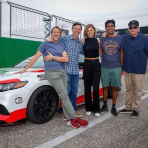 Adrianne Palicki Instagram - @NASCAR with my boys from @QuasiMovie! 💛🏎️ 🏁