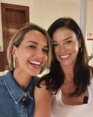 Adrianne Palicki Instagram - Two characters #BuildingCharacter…. I’ll drink to that 😂🎭🥂 Just loved kicking off @ATXFestival with the lovely @ArielleKebbel 💛 #ATXTVs11