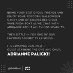 Adrianne Palicki Instagram - Hey Austin friends! Join @DrinkBoxt & I this Thursday for a fun conversation just in time for spooky season as we rewatch and reminisce on the first episode of #Supernatural! Tickets at the link in my bio 👻🥰 Austin, Texas