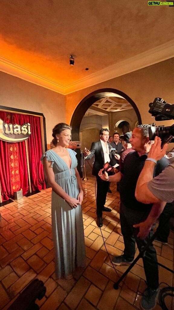 Adrianne Palicki Instagram - Had the best time at the @quasimovie premiere last night! ⚔️ Quasi is out on @hulu NOW, I can’t wait for ya’ll to meet Queen Catherine! ❤️🏰 Hair by @kikihaircutter Makeup by @kendalfedail