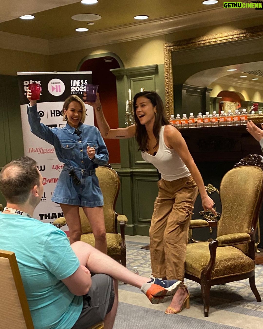 Adrianne Palicki - 15.5K Likes - Two characters #BuildingCharacter…. I’ll drink to that 😂🎭🥂 Just loved kicking off @ATXFestival with the lovely @ArielleKebbel 💛 #ATXTVs11
