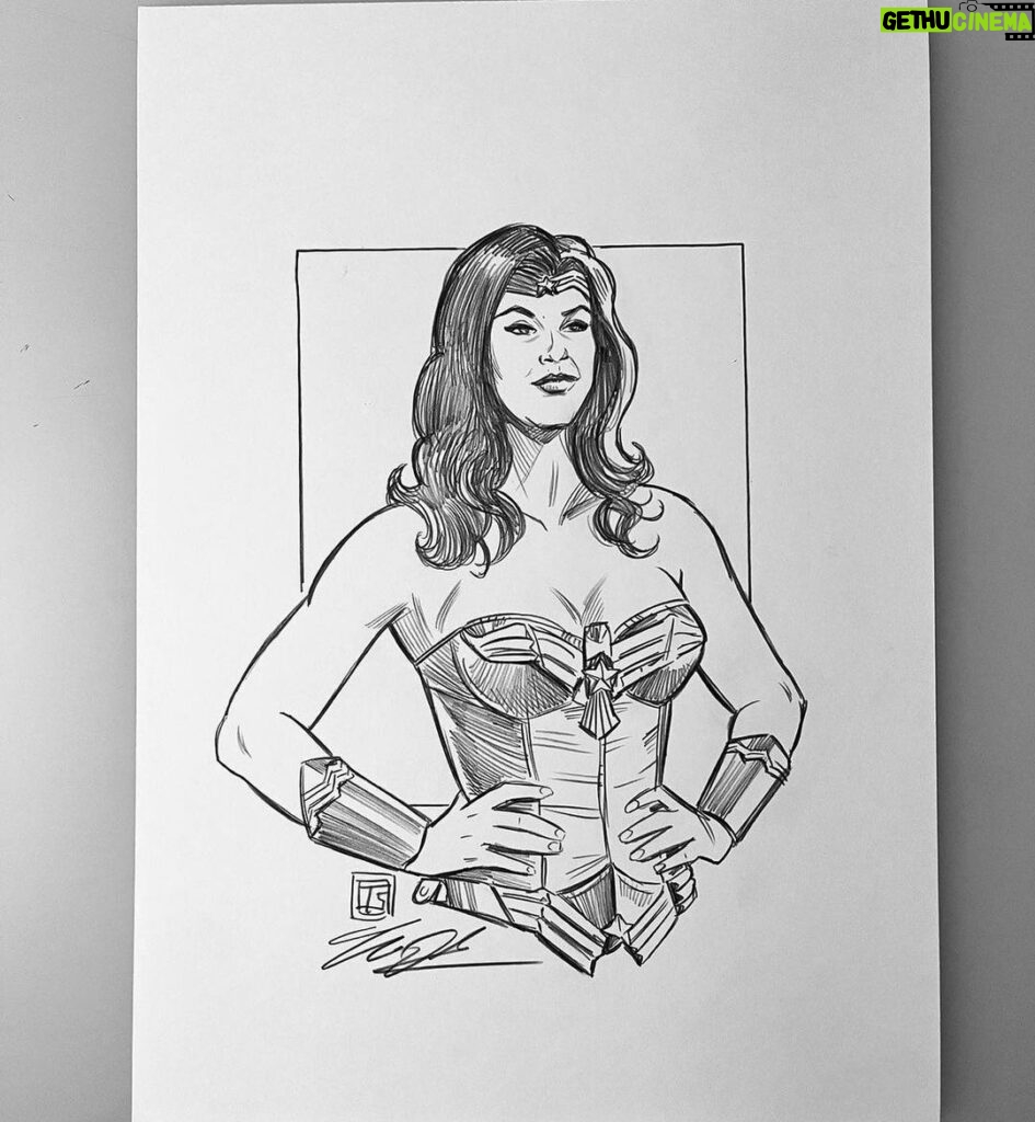 Adrianne Palicki Instagram - Ok these are EVERYTHING! 😱✍😍🎨 Thank you to all you brilliant artists out there for tagging me in your beyond wonderful creations! Y’all constantly blow me away 🥰💋 #FanArtFriday #TheOrville #AOS #WonderWoman Credits: @tucartoons, @timshinn73, @giorgiaink, @aspens.amis, @nicole_sketch_art & @lisaj505_cosplay