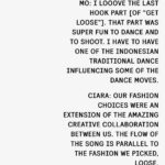 Agnez Mo Instagram – EAST MEET WEST .
Thanks @nylonmag for featuring Get Loose.

The official music video for “Get Loose” features powerful dance choreography inspired by a diverse set of cultures (Indonesia & Jamaica) while portions of the cinematography are inspired by Missy Elliott and TLC. Iconic Japanese streetwear couture brand AMBUSH @ambush_official provided the blue bunny piece that AGNEZ wears midway through the clip. 

( @missymisdemeanorelliott my fellow ♋️ cancer sister! Ur artistry has always inspired me. I remember the first time i met u at @timbaland ‘s studio and i was so star struck and in awe by ur humbleness. And in this Cancer season, i hope u know how blessed i am to be able to witness ur inspiring journey) 

Bhinneka Tunggal Ika. Unity in Diversity.

Team AMo and Cici, which outfit did you like the most? 

#AGNEZMO #AGNEZMOxCIARA #GETLOOSE