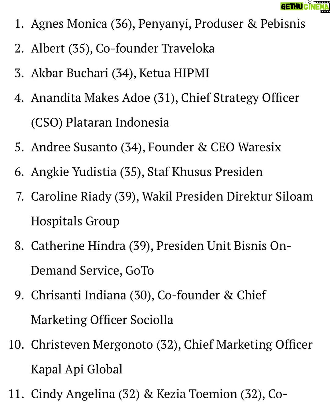Agnez Mo Instagram - Thank you Fortune IDN! Most influential 40 under 40 ๐ค Such a humbling journey.. even after 30 years, i guess the train is still moving for meeee ๐ค๐คโบ๏ธ I donโt take this lightly. Thank you for everyone who has been a witness to my career (and literally my life) #AGNEZMO #AgnesMonica ๐๐ผ