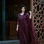 Aima Rosmy Sebastian Instagram - Elegance in every stitch: Presenting ‘Cranberry,’ a rich burgundy Salwar by Tazzels3. Unleash the beauty of deep hues. Attire @tazzels3 Click @midhun.mohan_ 📸 Dubai, United Arab Emirates