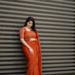 Aima Rosmy Sebastian Instagram - Capturing the autumn hues with saree - MAPLE🍁, a stunning saree with the artistic touch of @tazzels3 P.c - @midhun.mohan_ 📸 . . . . #festive #festivewear #festivalfashion #festiveseason #instafashion #instadaily #instagram #trend #trendy Dubai, United Arab Emirates