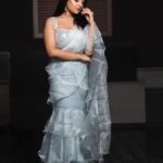 Akshita Mudgal Instagram - Just Saree Vibes.💙 Styling and Concept by: @styling.your.soul Saree by: @lavanyathelabel Jewellery: @style.onrent Footwear: @stylestryofficial HMUA: @mua_shraddhanand Photography : @van_photography Location📍: @ac0studios Managed By : @sumitpuriya @beamoreentertainment