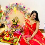 Akshita Mudgal Instagram - Ganpati Bappa Moriya♥️🙏 Pc :- @ilalitchoudharyy Wearing :- @alkas_clothing