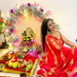 Akshita Mudgal Instagram - Ganpati Bappa Moriya♥️🙏 Pc :- @ilalitchoudharyy Wearing :- @alkas_clothing