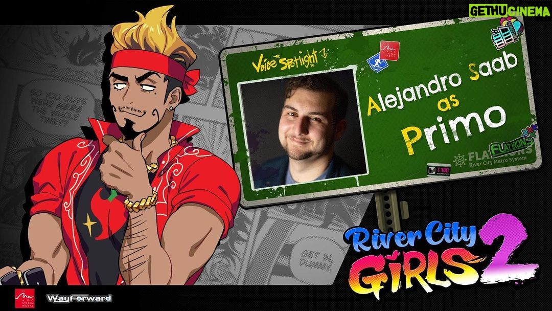 Alejandro Saab Instagram - “TONIGHT! On Primooooooo DELIGHTS 🔥” I am ECSTATIC to announce that I voice the SPICY, Primo 🍽️ in River City Girls 2 by @WayForward Seriously getting to be this dude was an absolute delight and I can’t wait for you guys to FIGHT HIM! #RiverCityGirls2