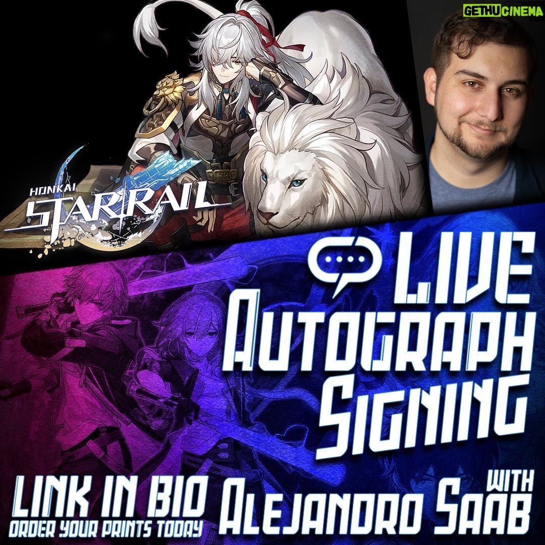 Alejandro Saab Instagram - My streamily page is open once again!! If you want to get Jing Yuan, Macaque, CyYu, Cyno or ANY OTHER PRINT, now you CAN! I’d recommend the combos to save on shipping, and regardless of VIP or standard I will sign them all LIVE IN JULY 🤩 My shop will be open ALL of June!! streamily.com/alejandrosaab #jingyuan #cyno #genshinimpact #honkaistarrail #voiceactor #voice #cyyu #cyyuvtuber #monkiekid #macaque #pokemon #horimiya #fireemblem