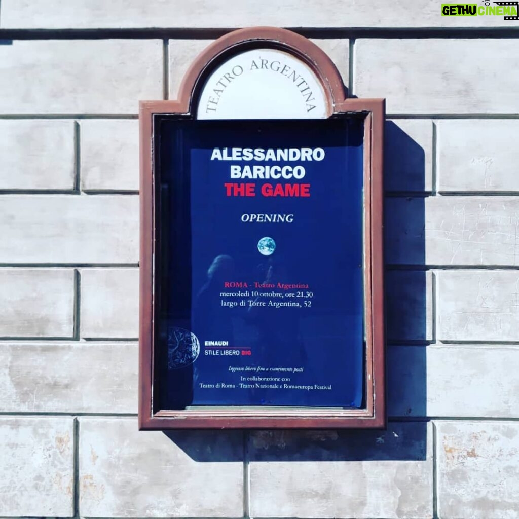 Alessandro Baricco Instagram - Lì, bello incorniciato. Teatro Argentina - Teatro di Roma