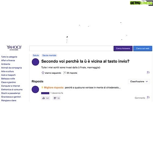 Alessandro Baricco Instagram - 1994. Nasce Yahoo!, e inizia la moda dei nomi scemi. Comunque, un momento storico. Il portale, inventato da due studenti della Stanford University, fa la cosa più ovvia, cioè elimina la penosa necessità delle Pagine Gialle cartacee: finalmente c’è qualcuno che ti aiuta a orientarti in Internet e nel Web, e lo fa con un sito Web. Non ci voleva poi molto, apparentemente. 10 anni dopo: viene lanciato Yahoo! Answers: in pratica chiunque può fare domande e rispondere su qualsiasi argomento.