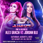 Alex Gracia Instagram – Who’s ready for this first time matchup vs @iamjordanblu at @futureofwomenswrestling 🩷😏🩵