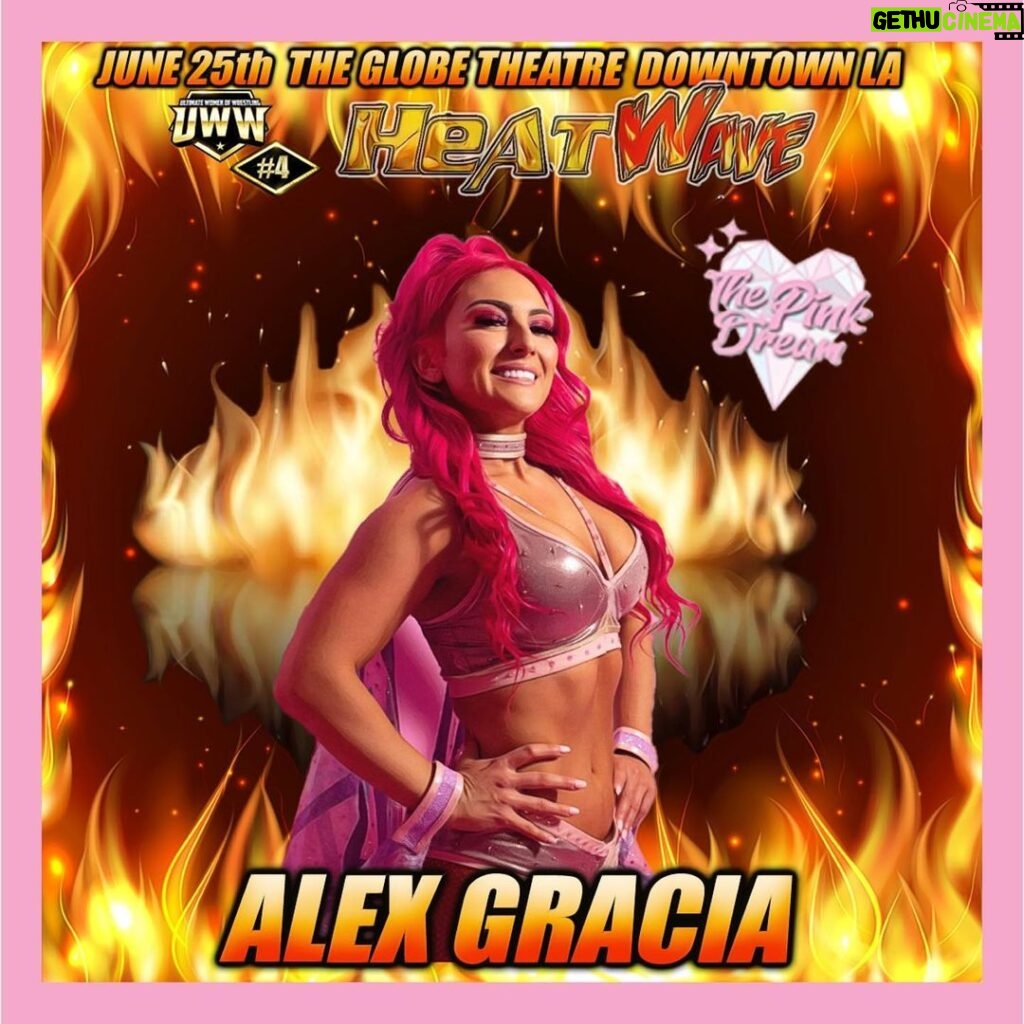 Alex Gracia Instagram - If you won’t make it to Los Angeles on Saturday, June 25th, then use my custom link https://ultimatewrestling.tv/to/pinkdream to stream @uwwfed Live! 💖Showtime is 7:30-10 PDT💖 Add code “PINKDREAM” at checkout for 50% off