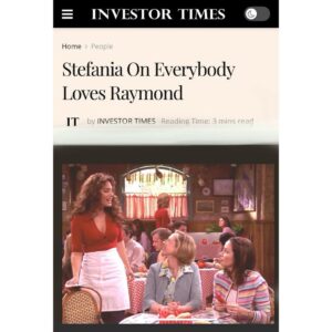 Alex Meneses Instagram - What a pleasant surprise from the Investor Times.  Thank you, Investor Times, for this article.  Stefania Fogagnolo was one of my favorite characters to play. 
Link in bio♥️

#monday #motivation 
#investortimes #everybodylovesraymond #stefaniafogagnolo #alexmeneses
#financialtimes #london