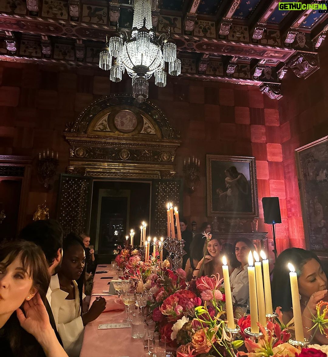 Alexandra Daddario Instagram - On our way out the door to the @rogervivier dinner, my mom said “I think you have too much side boob,” and I told her “no I don’t mom, it’s totally covered.” Thank you @kiernanshipka @laurabrown99 @gherardofelloni for such a fun night!!!