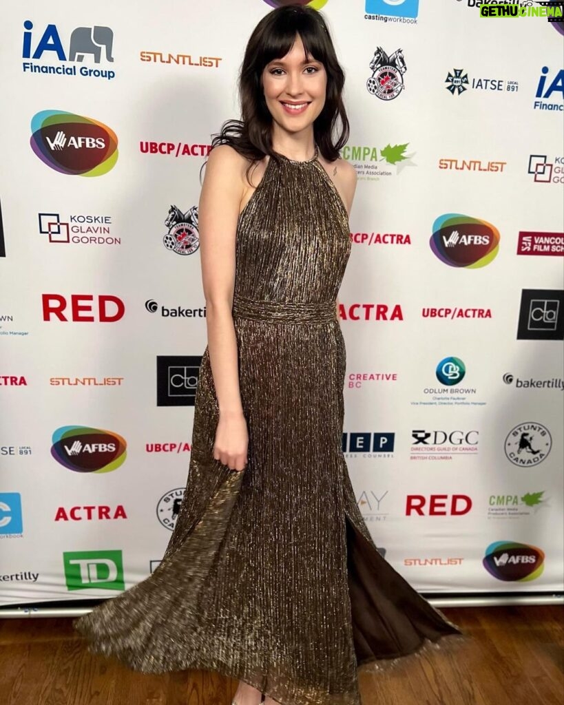 Alexia Fast Instagram - Congratulations to the nominees and the winners tonight of the @UBCP_ACTRA awards. What a lovely night.