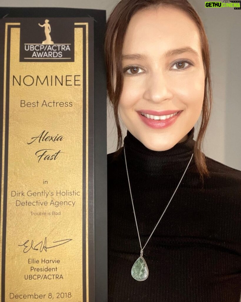 Alexia Fast Instagram - Guess what I got in the mail today? UBCP/ACTRA sent me my nomination certificate for my work as Mona in @dirkgentlybbca So nice. Thank you @ubcp_actra